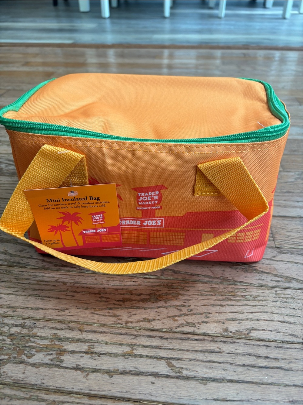 NWT -Trader Joe's Mini Insulated Lunch Bag - Orange with Red Accents
